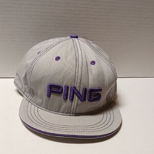 Ping Men Vintage Golf Cap in Gray  Purple Details GUC